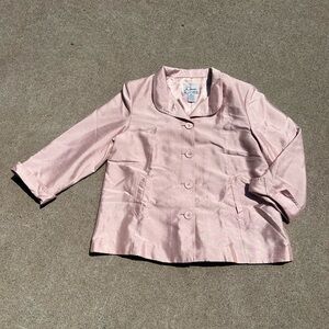 Vtg Linea Louis Dell'Olio Pink Blazer Jacket‎ M 80s Retro Preppy Dopamine Office